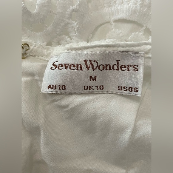 Seven Wonders Elegant White Crochet Lace Pattern Dress SZ 6 - Picture 5 of 6